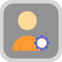 Management Flat Round Corner Icon vector