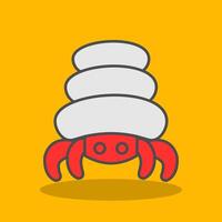 Hermit Crab Filled Shadow Icon vector