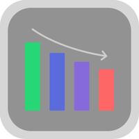 Reputation Loss Flat Round Corner Icon vector