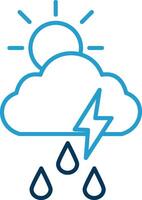 Storm Line Blue Two Color Icon vector