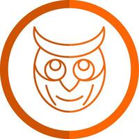 Owl Line Orange Circle Icon vector