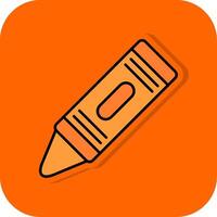 Crayon Filled Orange background Icon vector
