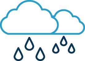 Rainy Line Blue Two Color Icon vector