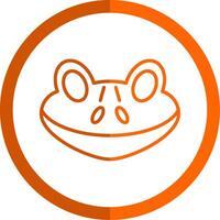 Frog Line Orange Circle Icon vector