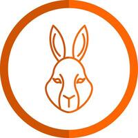 Conejo línea naranja circulo icono vector