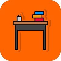 School Desk Filled Orange background Icon vector