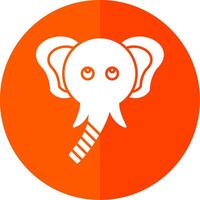 Elephant Glyph Red Circle Icon vector
