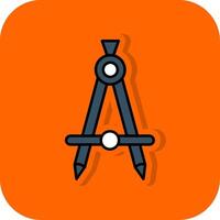 Compass Filled Orange background Icon vector