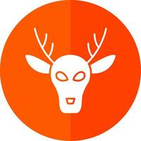 Deer Glyph Red Circle Icon vector