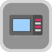 Microwave Flat Round Corner Icon vector