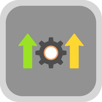 Automation Flat Round Corner Icon vector