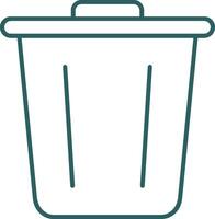 Garbage Line Gradient Round Corner Icon vector