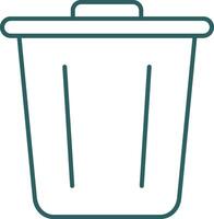 Garbage Line Gradient Round Corner Icon vector