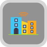 Smart City Flat Round Corner Icon vector