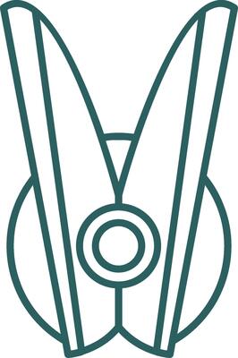 Clothespin Line Gradient Round Corner Icon