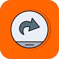 Next Filled Orange background Icon vector