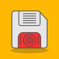 Floppy Disk Filled Shadow Icon vector