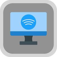 Smart Tv Flat Round Corner Icon vector