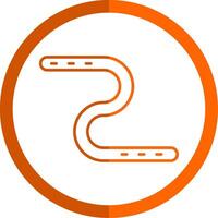 Earthworm Line Orange Circle Icon vector