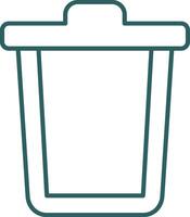 Trash Can Line Gradient Round Corner Icon vector