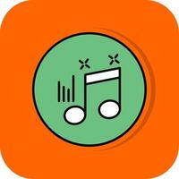 musical Nota lleno naranja antecedentes icono vector