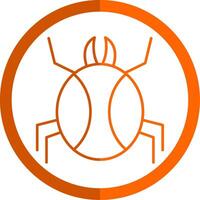 araña línea naranja circulo icono vector