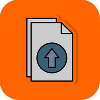 Upload Filled Orange background Icon vector