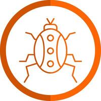 Bug Line Orange Circle Icon vector