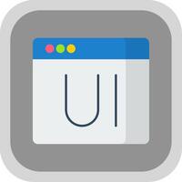 ui plano redondo esquina icono vector