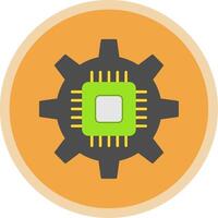 Circuit Flat Multi Circle Icon vector