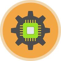 Circuit Flat Multi Circle Icon vector