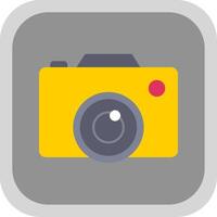 Digital Camera Flat Round Corner Icon vector