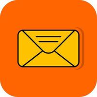 correo lleno naranja antecedentes icono vector