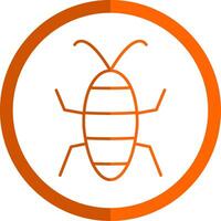Cicada Line Orange Circle Icon vector