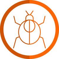 cucaracha línea naranja circulo icono vector