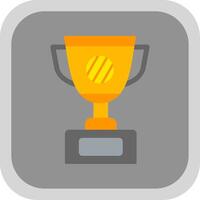 Trophy Flat Round Corner Icon vector