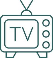 Tv Line Gradient Round Corner Icon vector