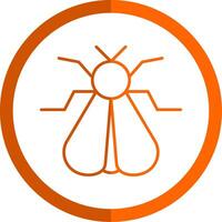 Moth Line Orange Circle Icon vector