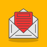 Email Filled Shadow Icon vector