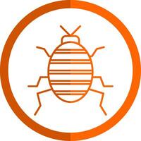 Bug Line Orange Circle Icon vector