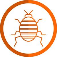 Bug Line Orange Circle Icon vector