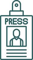 Press Pass Line Gradient Round Corner Icon vector