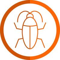 cucaracha línea naranja circulo icono vector