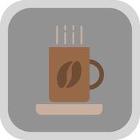 Coffee Mug Flat Round Corner Icon vector