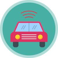 Autonomous Car Flat Multi Circle Icon vector