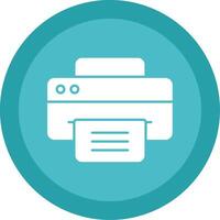 Printer Glyph Multi Circle Icon vector