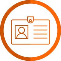 Id Card Line Orange Circle Icon vector