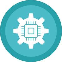 Circuit Glyph Multi Circle Icon vector