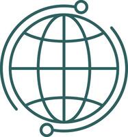 Global Line Gradient Round Corner Icon vector