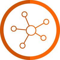 Connection Line Orange Circle Icon vector